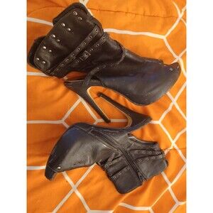 Pierre Dumas W Size 8 Buckle & Studded Stilletto Open Heel & Toe Ankle BOOT Rare